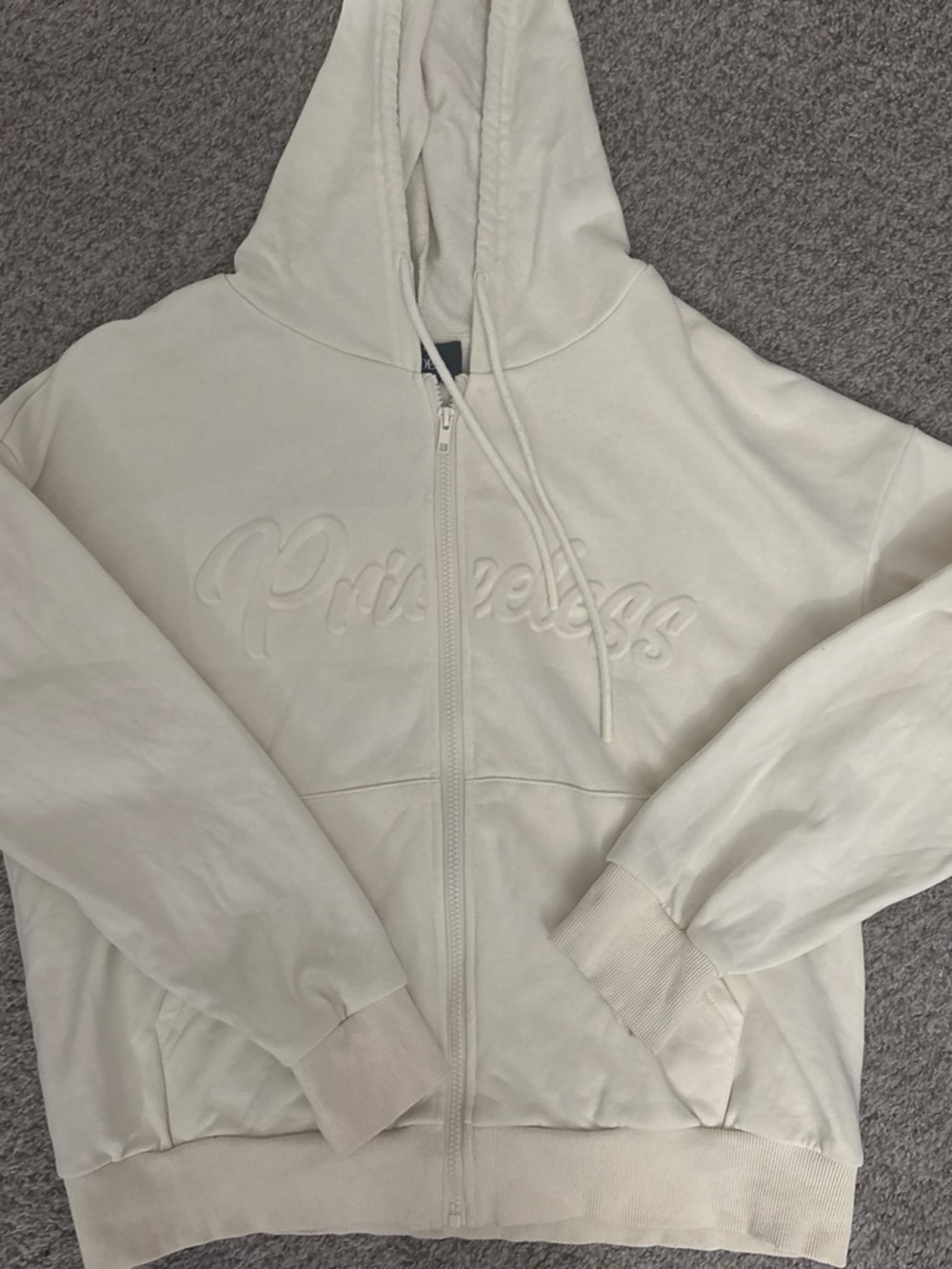 Cider Cream Priceless Script Zip Hoodie
